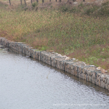 Gabion Defense Rettering Wall Hexagonal Wire Malhas galvanizadas